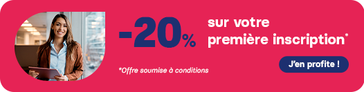 20% de réduction sur votre 1re inscription*